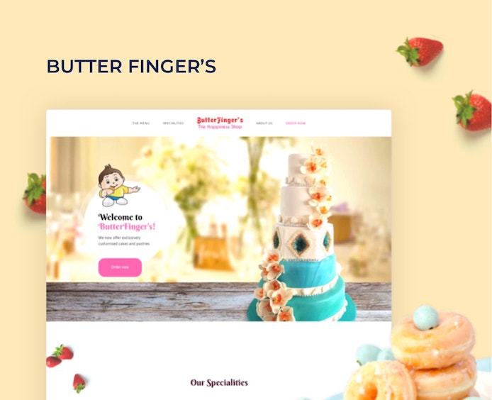 butterfingers UI/UX website